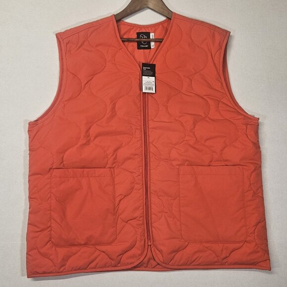 Original Use Men Quilted  Hunting Vest  Size XL Full Zip-Up Padded Orange - Picture 1 of 11